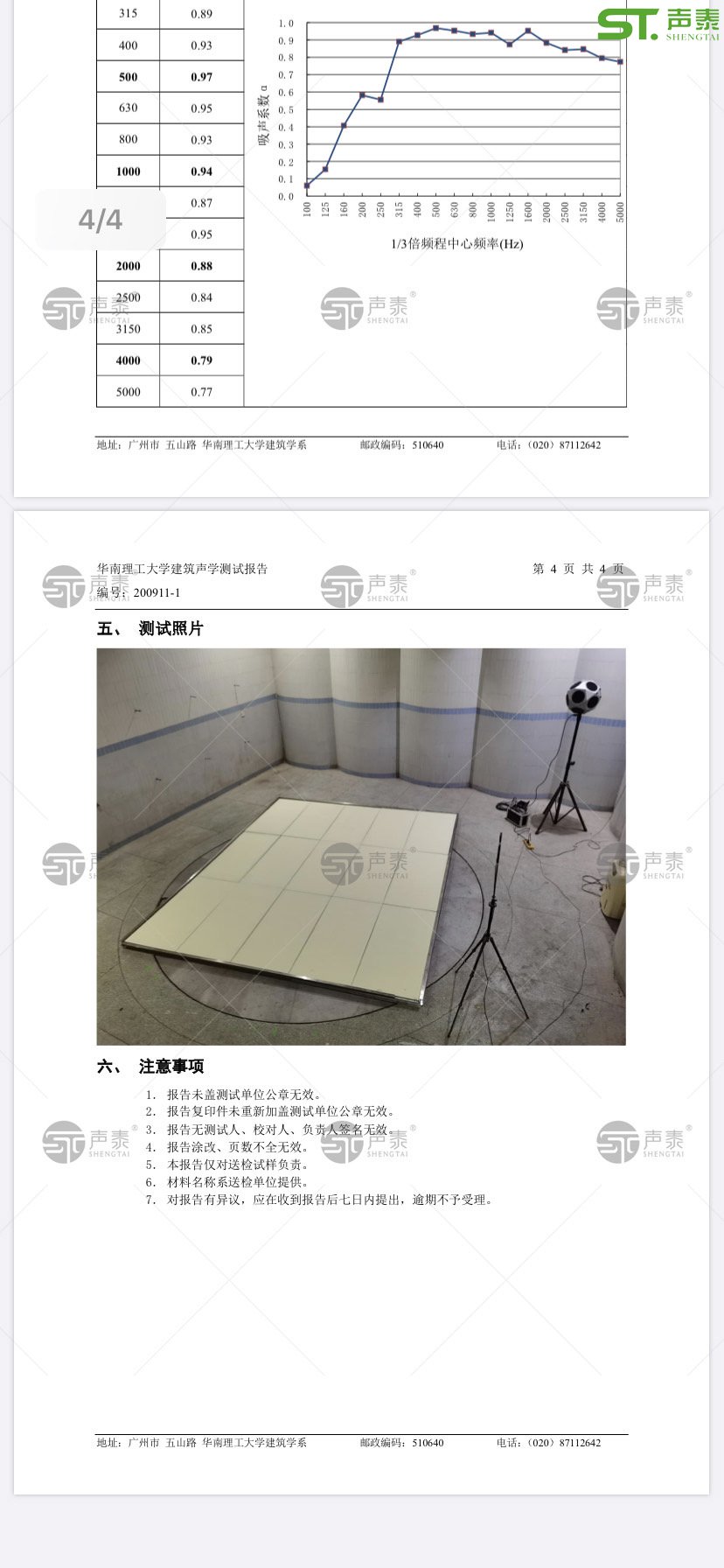 2020最新版,體育館空間吸聲體測(cè)試報(bào)告(圖3) 2020最新版,體育館空間吸聲體測(cè)試報(bào)告(圖3)